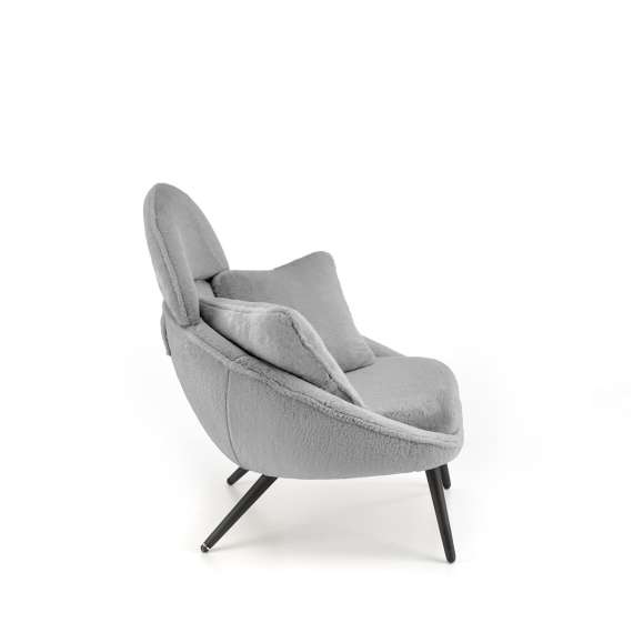 Lenestol Merry - grå - svart metall ben