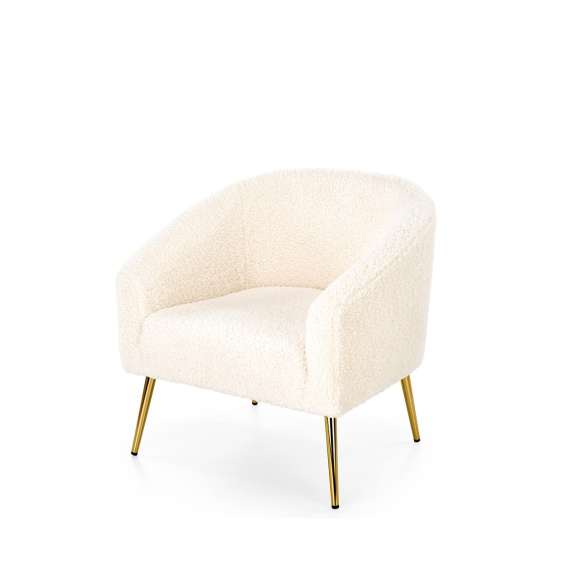 Lenestol Grifon - crem boucle - gul metall ben