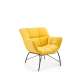 Lenestol Belton - gul velvet - metall ben