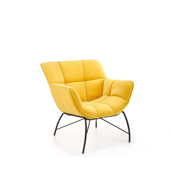 Lenestol Belton - gul velvet - metall ben