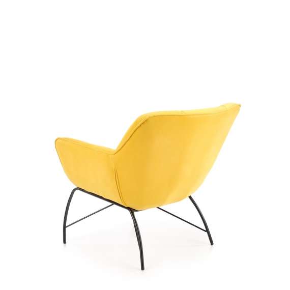 Lenestol Belton - gul velvet - metall ben