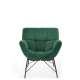 Lenestol Belton - grønn velvet - metall ben