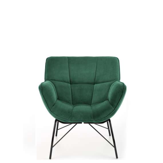 Lenestol Belton - grønn velvet - metall ben