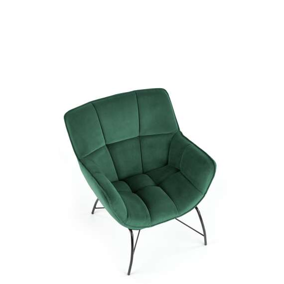 Lenestol Belton - grønn velvet - metall ben