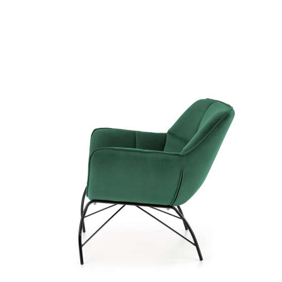 Lenestol Belton - grønn velvet - metall ben