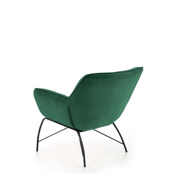 Lenestol Belton - grønn velvet - metall ben