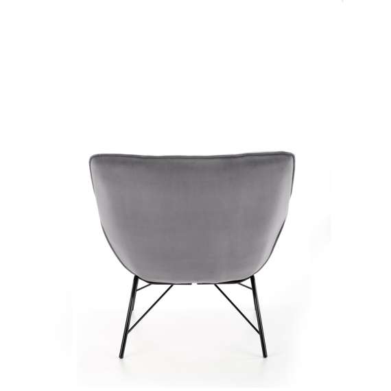 Lenestol Belton - grå velvet - metall ben