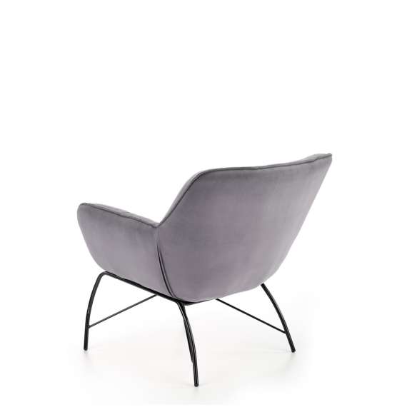 Lenestol Belton - grå velvet - metall ben