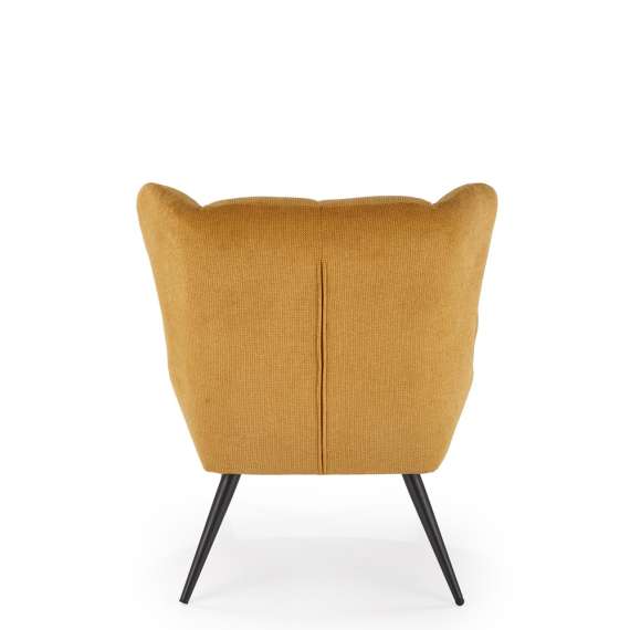 Lenestol Byron - sennepsgul - svart metall ben