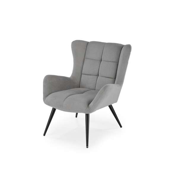 Lenestol Byron - grå - svart metall ben