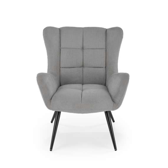 Lenestol Byron - grå - svart metall ben