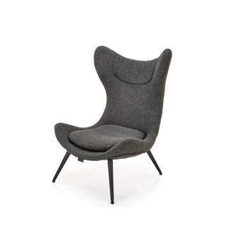 Lenestol Atlantis - antrasit - svart metall ben