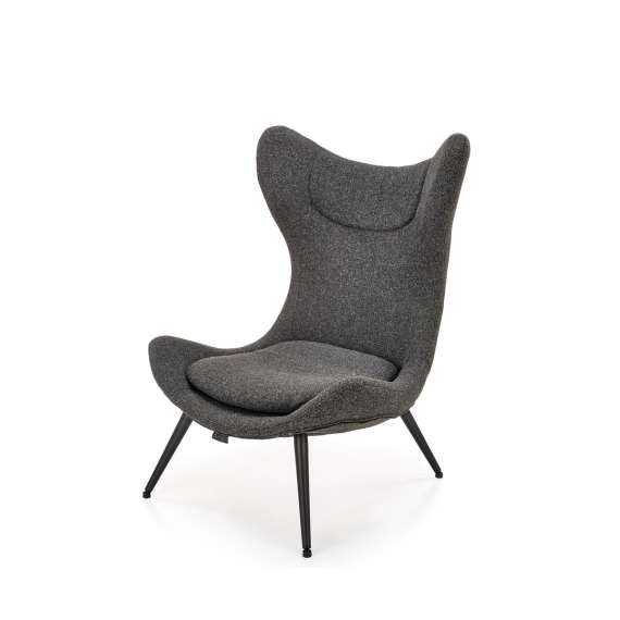 Lenestol Atlantis - antrasit - svart metall ben