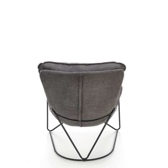 Lenestol Volker - grå - svart metall ben