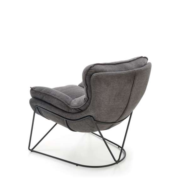 Lenestol Volker - grå - svart metall ben