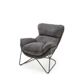 Lenestol Volker - grå - svart metall ben