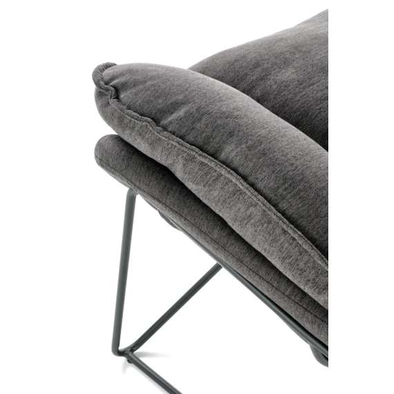 Lenestol Volker - grå - svart metall ben