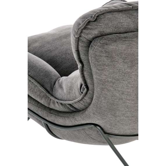 Lenestol Volker - grå - svart metall ben