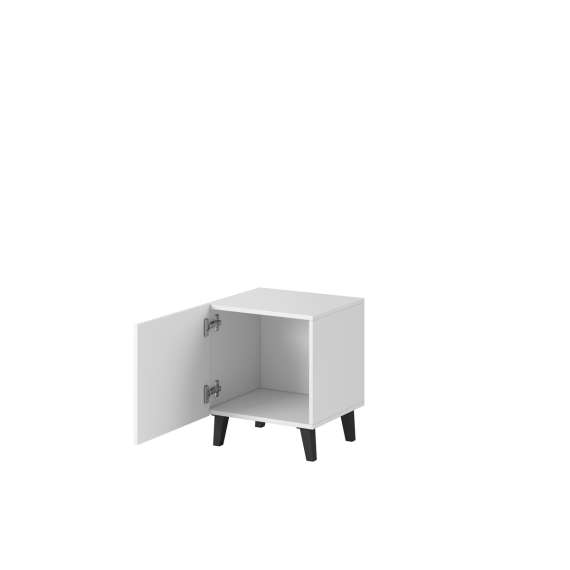 Nattbord Pafos - hvit matt - 1 dør - 2 stk sett