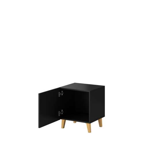 Nattbord Pafos - sort matt - 1 dør - 2 stk sett