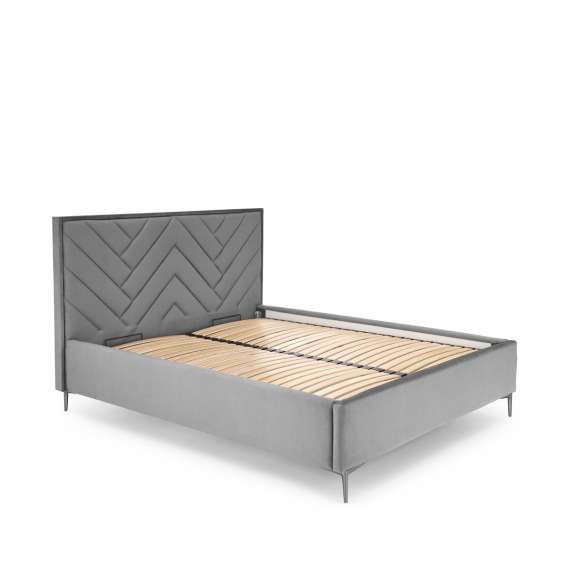 Seng Modulo W1 160x200 cm - velvet - metall ben - oppbevaringsplass