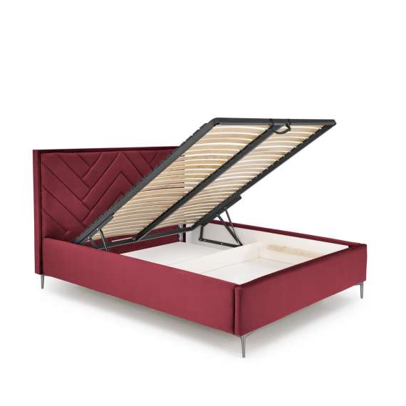 Seng Modulo W1 160x200 cm - velvet - metall ben - oppbevaringsplass