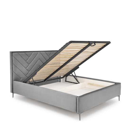 Seng Modulo W1 160x200 cm - velvet - metall ben - oppbevaringsplass