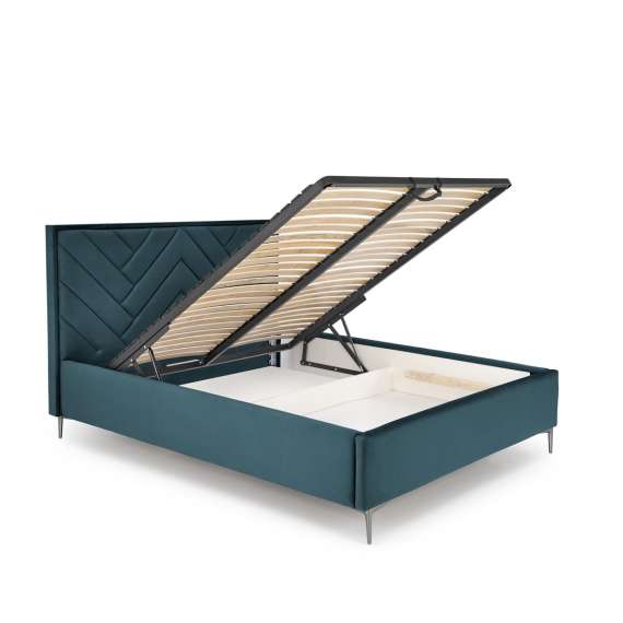 Seng Modulo W1 160x200 cm - velvet - metall ben - oppbevaringsplass