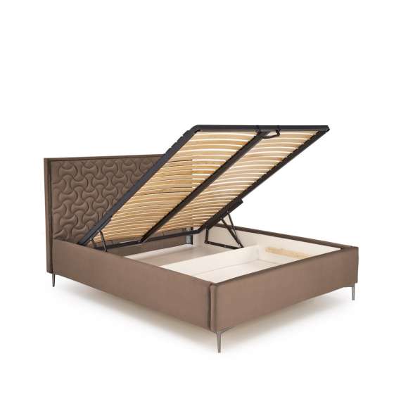 Seng Modulo W2 160x200 cm - velvet - metall ben - oppbevaringsplass