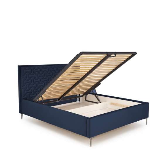 Seng Modulo W2 160x200 cm - velvet - metall ben - oppbevaringsplass