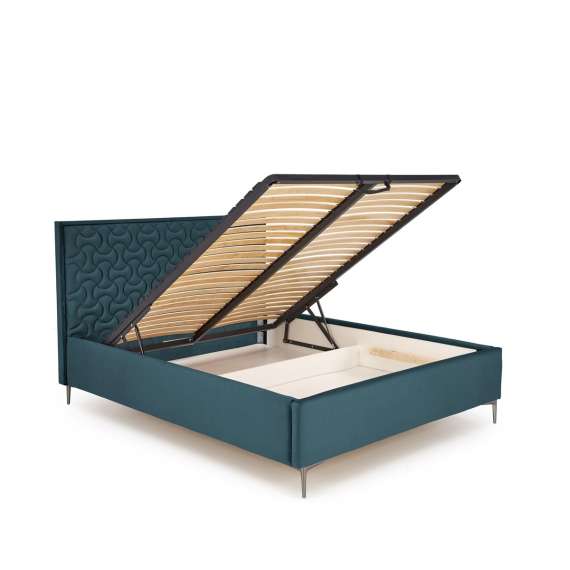 Seng Modulo W2 160x200 cm - velvet - metall ben - oppbevaringsplass