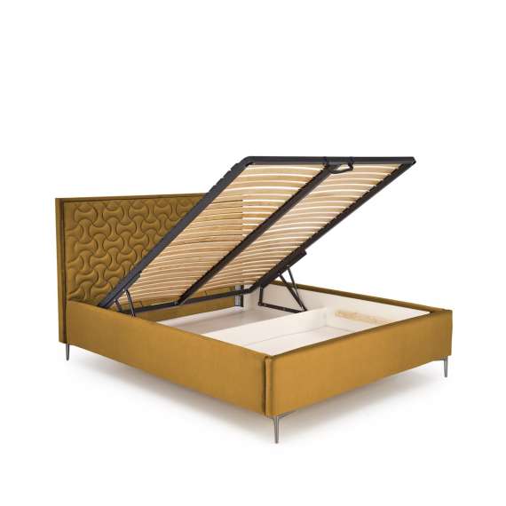 Seng Modulo W2 160x200 cm - velvet - metall ben - oppbevaringsplass