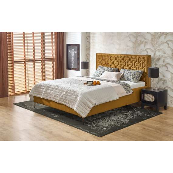 Seng Modulo W2 160x200 cm - velvet - metall ben - oppbevaringsplass