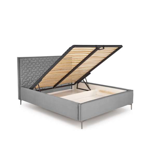 Seng Modulo W2 160x200 cm - velvet - metall ben - oppbevaringsplass