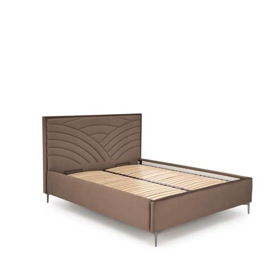 Seng Modulo W3 160x200 cm - velvet - metall ben - oppbevaringsplass