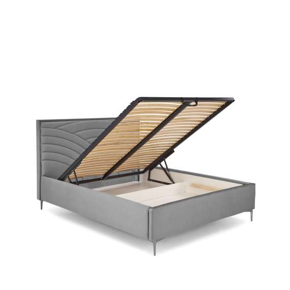 Seng Modulo W3 160x200 cm - velvet - metall ben - oppbevaringsplass