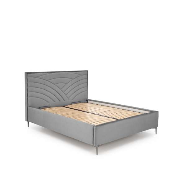 Seng Modulo W3 160x200 cm - velvet - metall ben - oppbevaringsplass