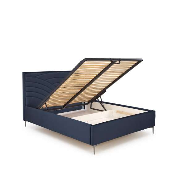 Seng Modulo W3 160x200 cm - velvet - metall ben - oppbevaringsplass