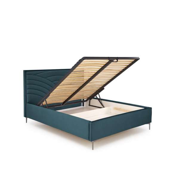 Seng Modulo W3 160x200 cm - velvet - metall ben - oppbevaringsplass