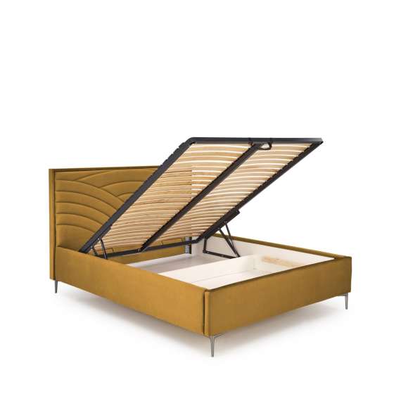 Seng Modulo W3 160x200 cm - velvet - metall ben - oppbevaringsplass