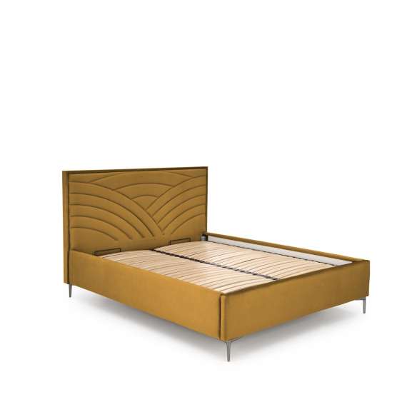 Seng Modulo W3 160x200 cm - velvet - metall ben - oppbevaringsplass