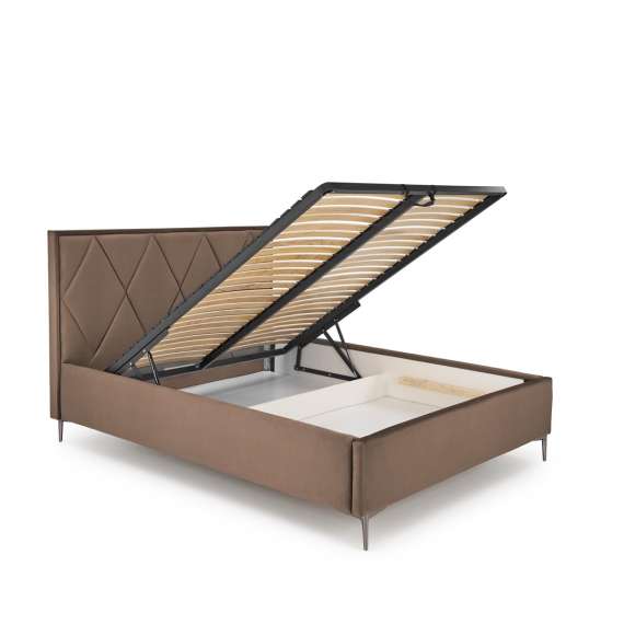 Seng Modulo W4 160x200 cm - velvet - metall ben - oppbevaringsplass