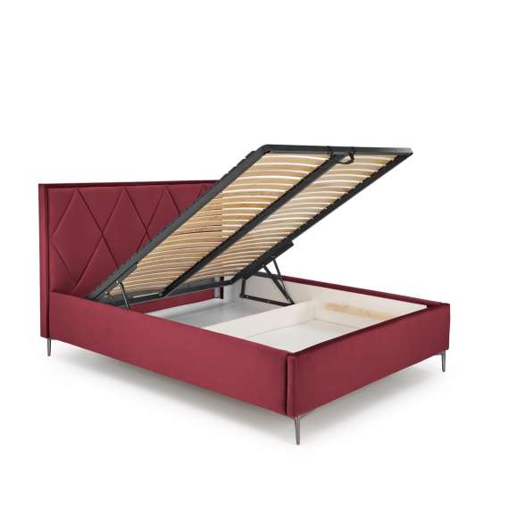 Seng Modulo W4 160x200 cm - velvet - metall ben - oppbevaringsplass