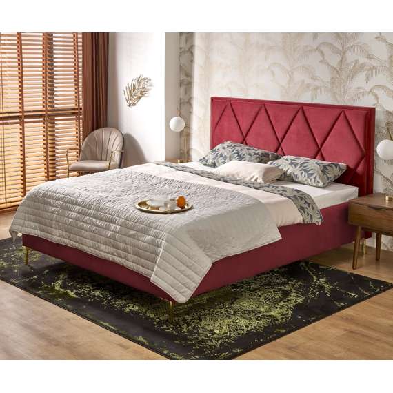 Seng Modulo W4 160x200 cm - velvet - metall ben - oppbevaringsplass