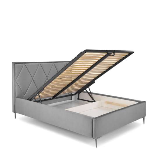 Seng Modulo W4 160x200 cm - velvet - metall ben - oppbevaringsplass