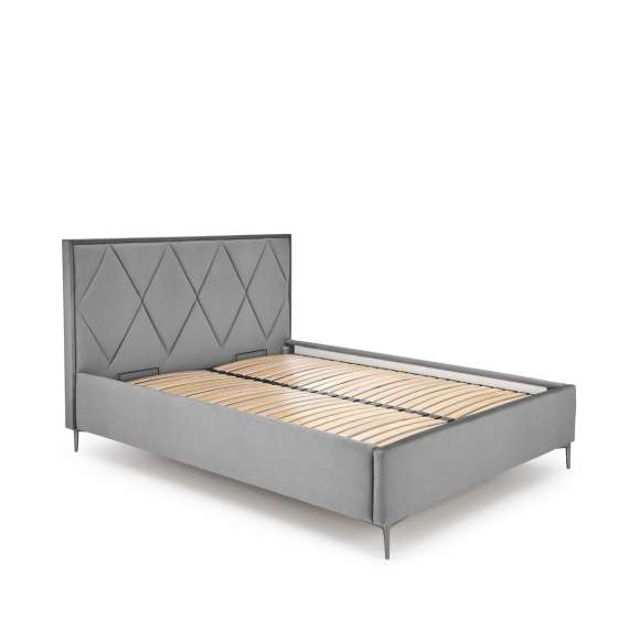 Seng Modulo W4 160x200 cm - velvet - metall ben - oppbevaringsplass