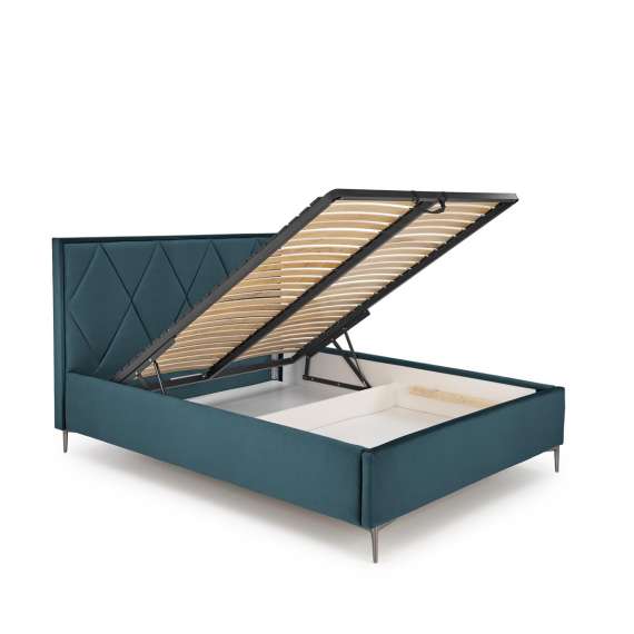 Seng Modulo W4 160x200 cm - velvet - metall ben - oppbevaringsplass