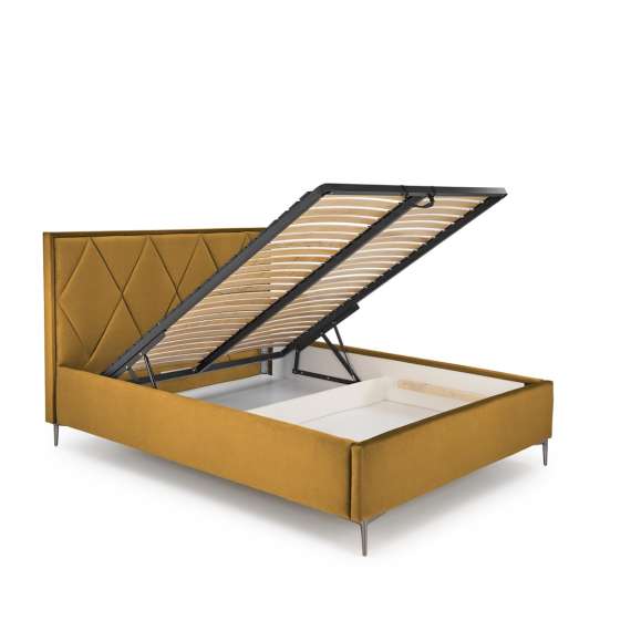 Seng Modulo W4 160x200 cm - velvet - metall ben - oppbevaringsplass