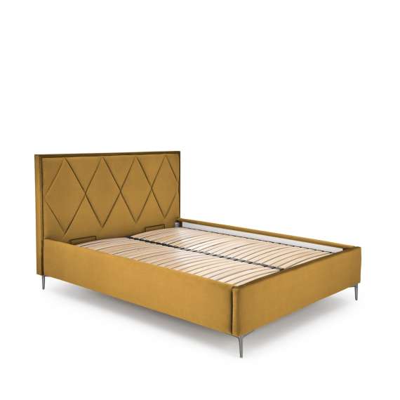 Seng Modulo W4 160x200 cm - velvet - metall ben - oppbevaringsplass