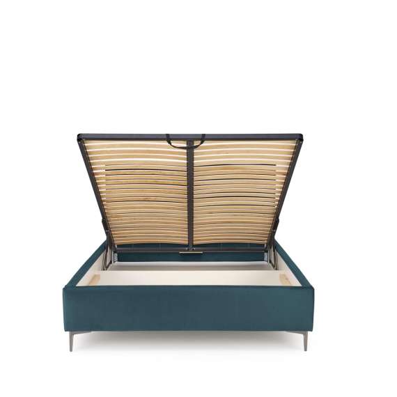 Seng Modulo W5 160x200 cm - velvet - metall ben - oppbevaringsplass